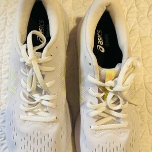 ASICS Women's White and Neon Yellow Athletic Shoes